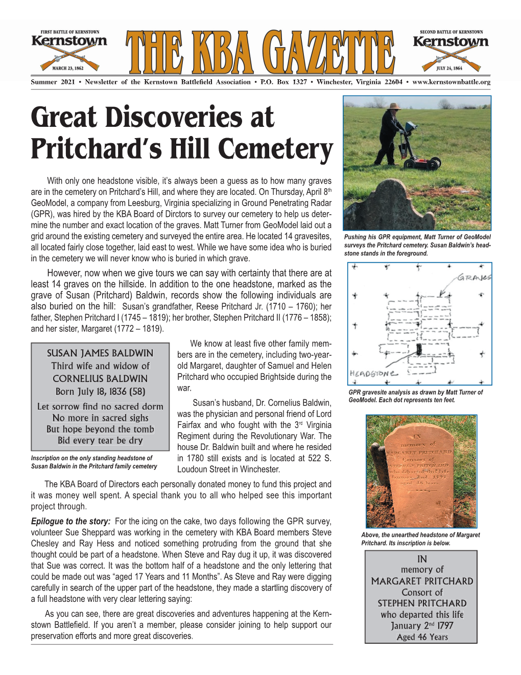 Great Discoveries at Pritchard's Hill Cemetery