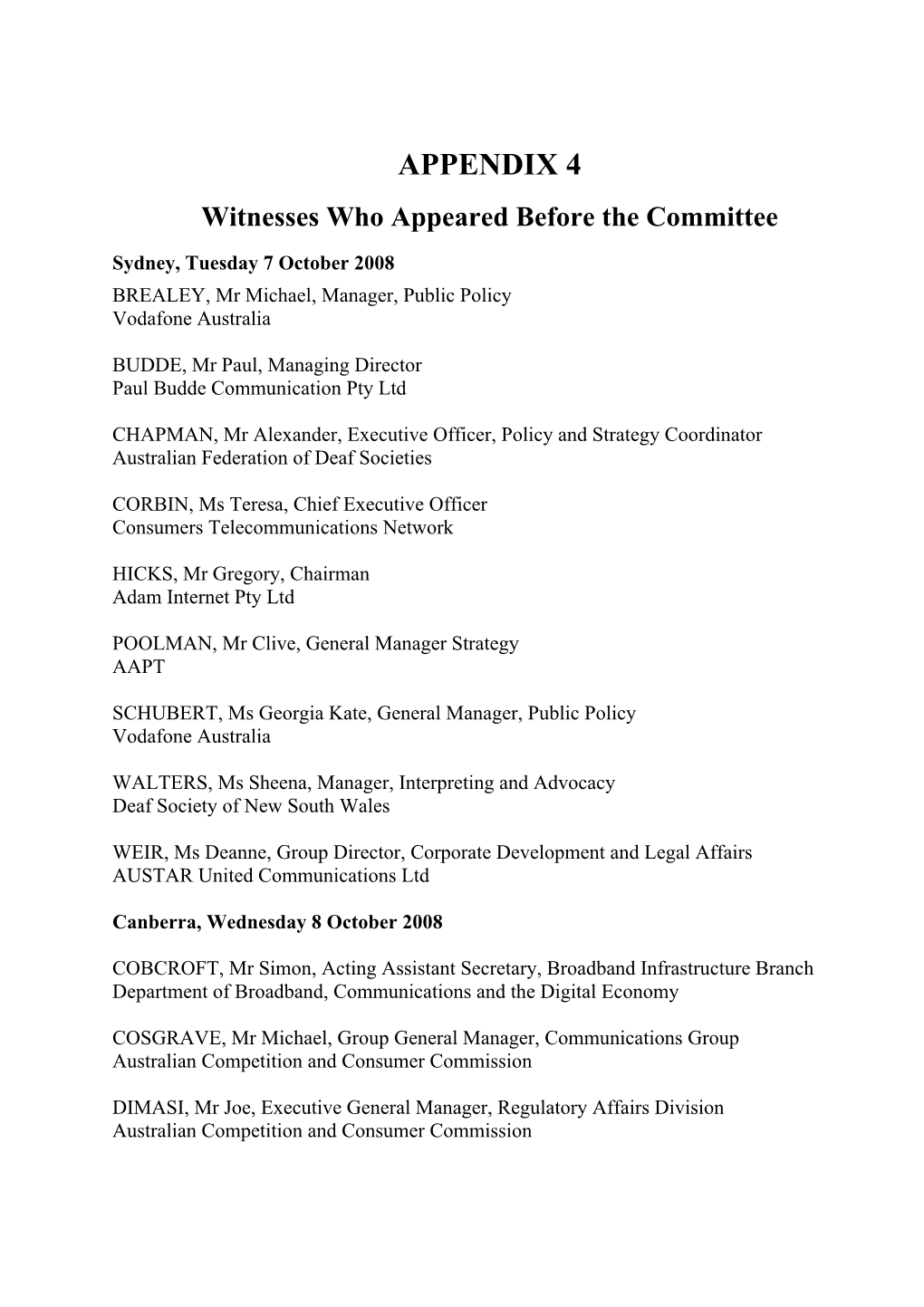 Interim Report: Senate Select Committee on the National