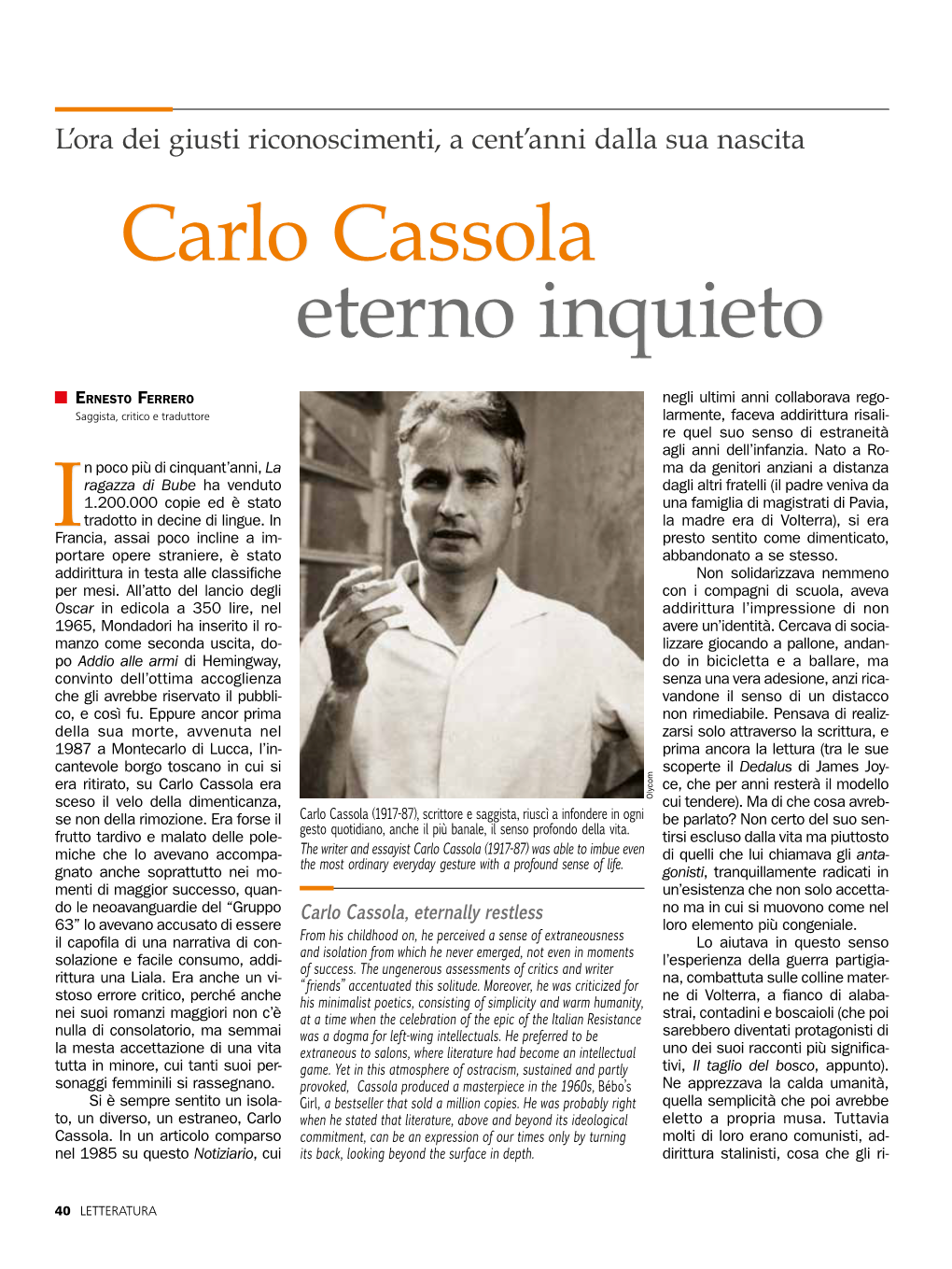 Carlo Cassola Eterno Inquieto