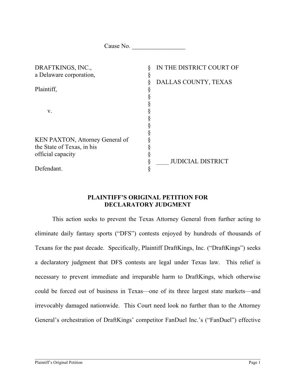 Draftkings-Lawsuit.Pdf