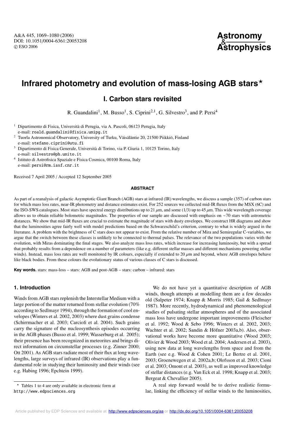 Infrared Photometry and Evolution of Mass-Losing AGB Stars