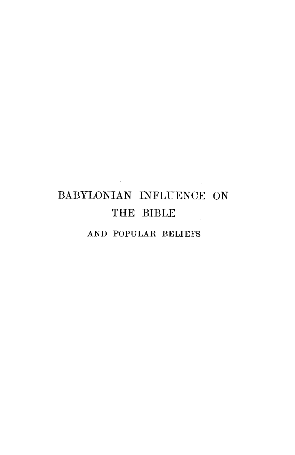 Babylonian Influence on the Bible