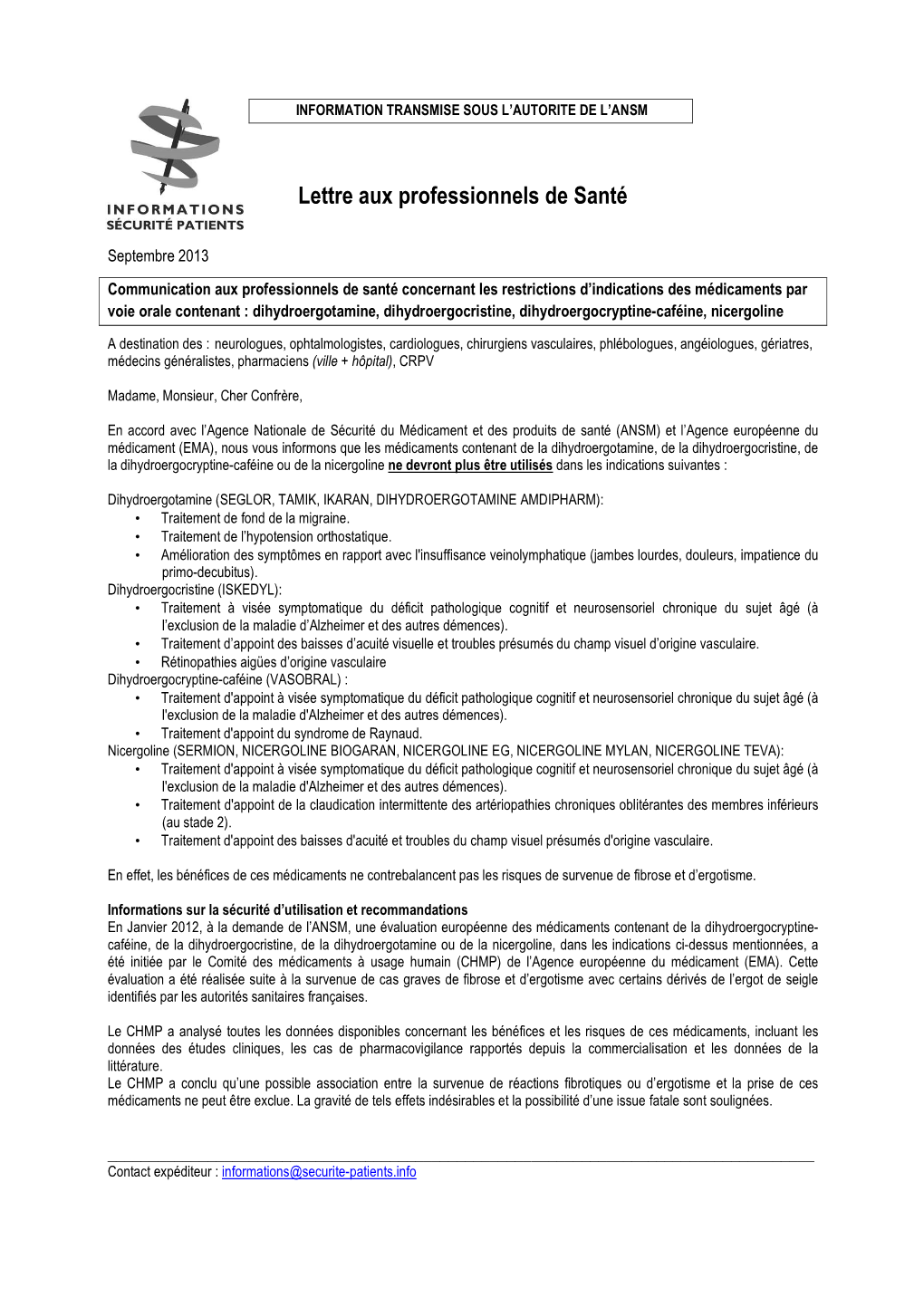 Suspension D'amm Des Médicaments Par Voie Orale Contenant