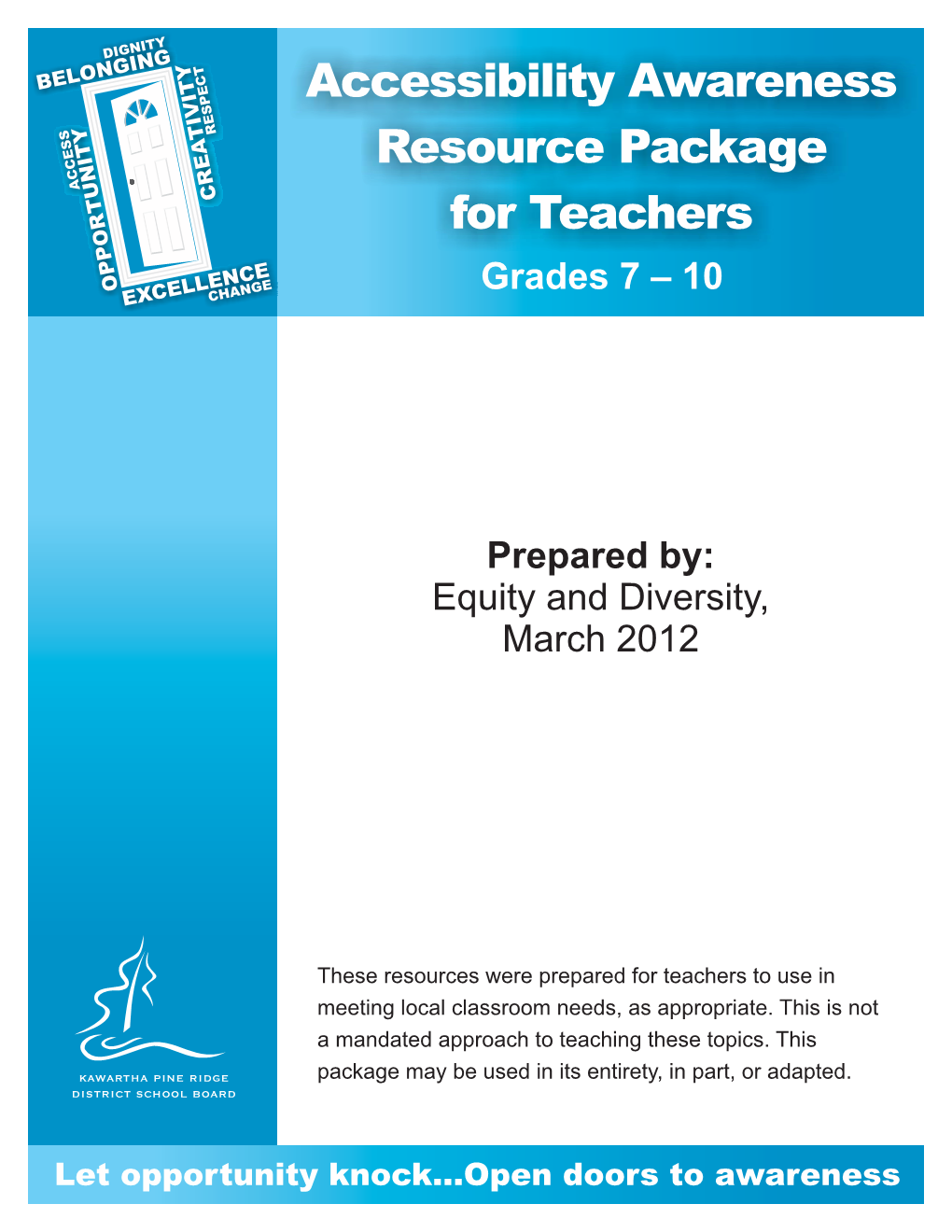 Accessibility Awareness Resource Package for Teachers