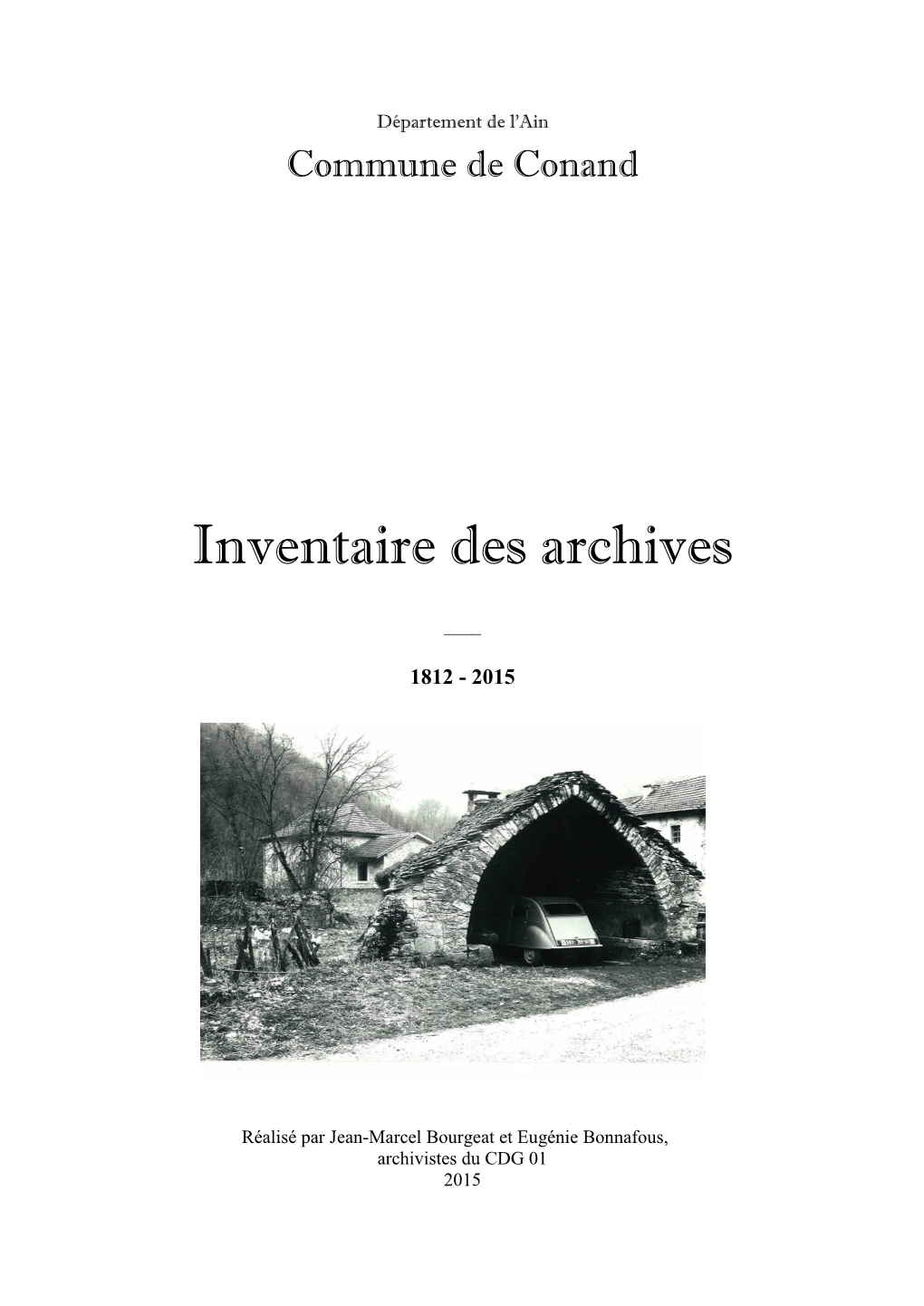 Inventaire Des Archives