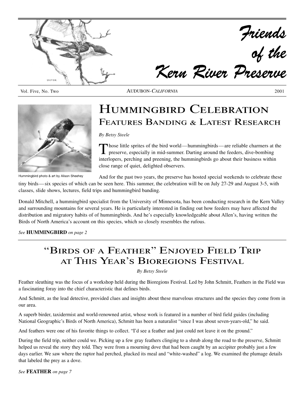 Summer '01 "Hummingbird Celebration