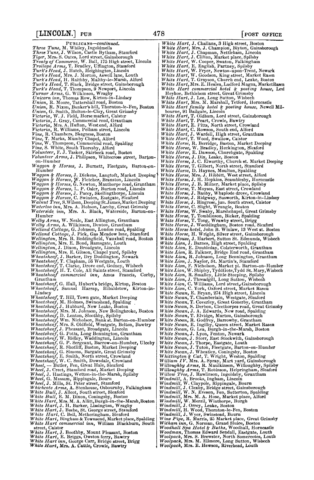 [LINCOLN.] PUB 478 [POST O.FFICE PUBLICANS-Continued