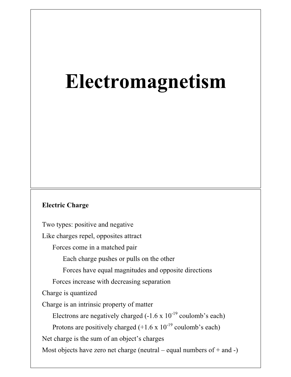 Electromagnetism