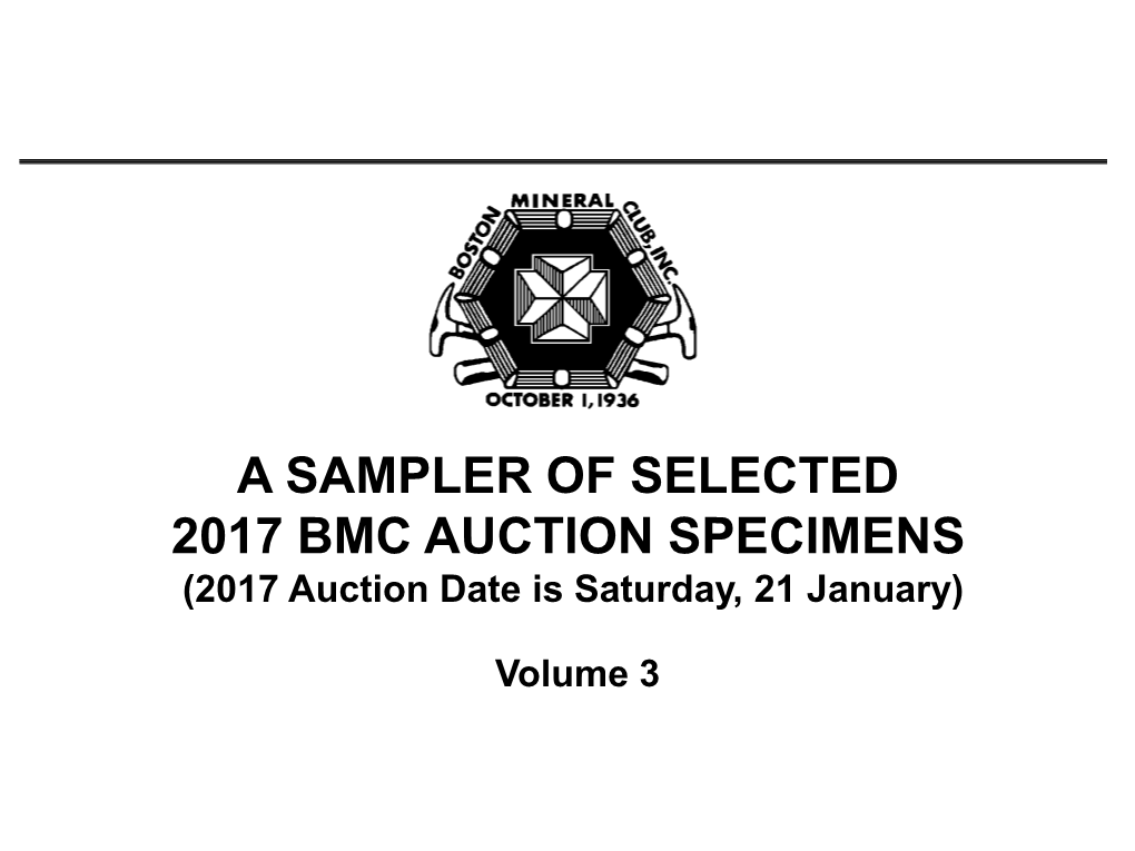 2012 Bmc Auction Specimens