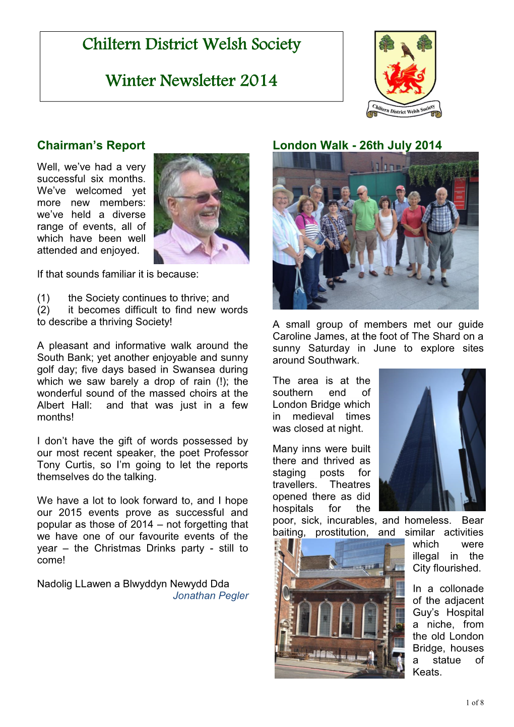 Winter 2014 Newsletter