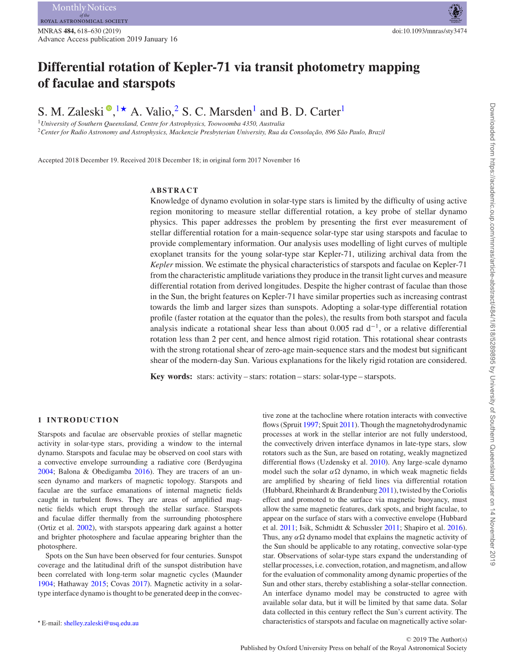 Differential Rotation of Kepler-71 Via Transit Photometry Mapping of Faculae and Starspots