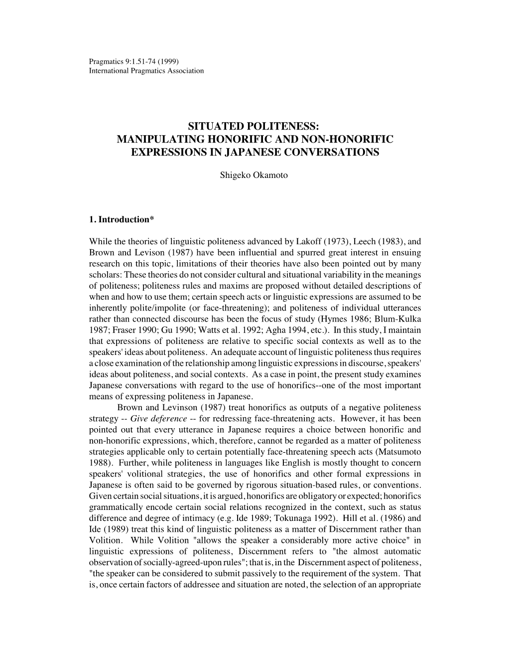 Situated Politeness: Manipulating Honorific and Non-Honorific Expressions in Japanese Conversations