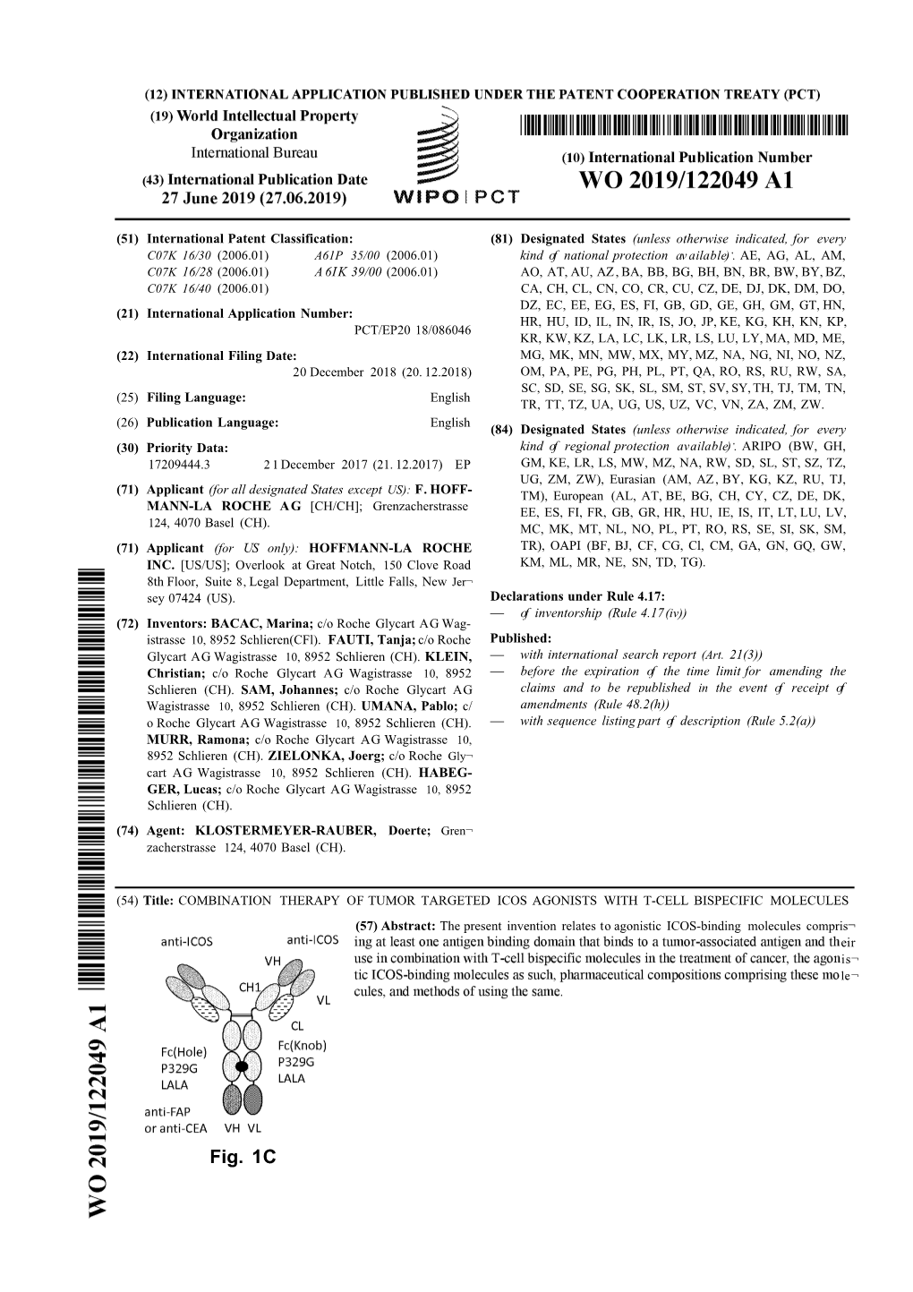 Fig. 1C Combination Therapy of Tumor Targeted ICOS Agonists with T-Cell Bispecific Molecules