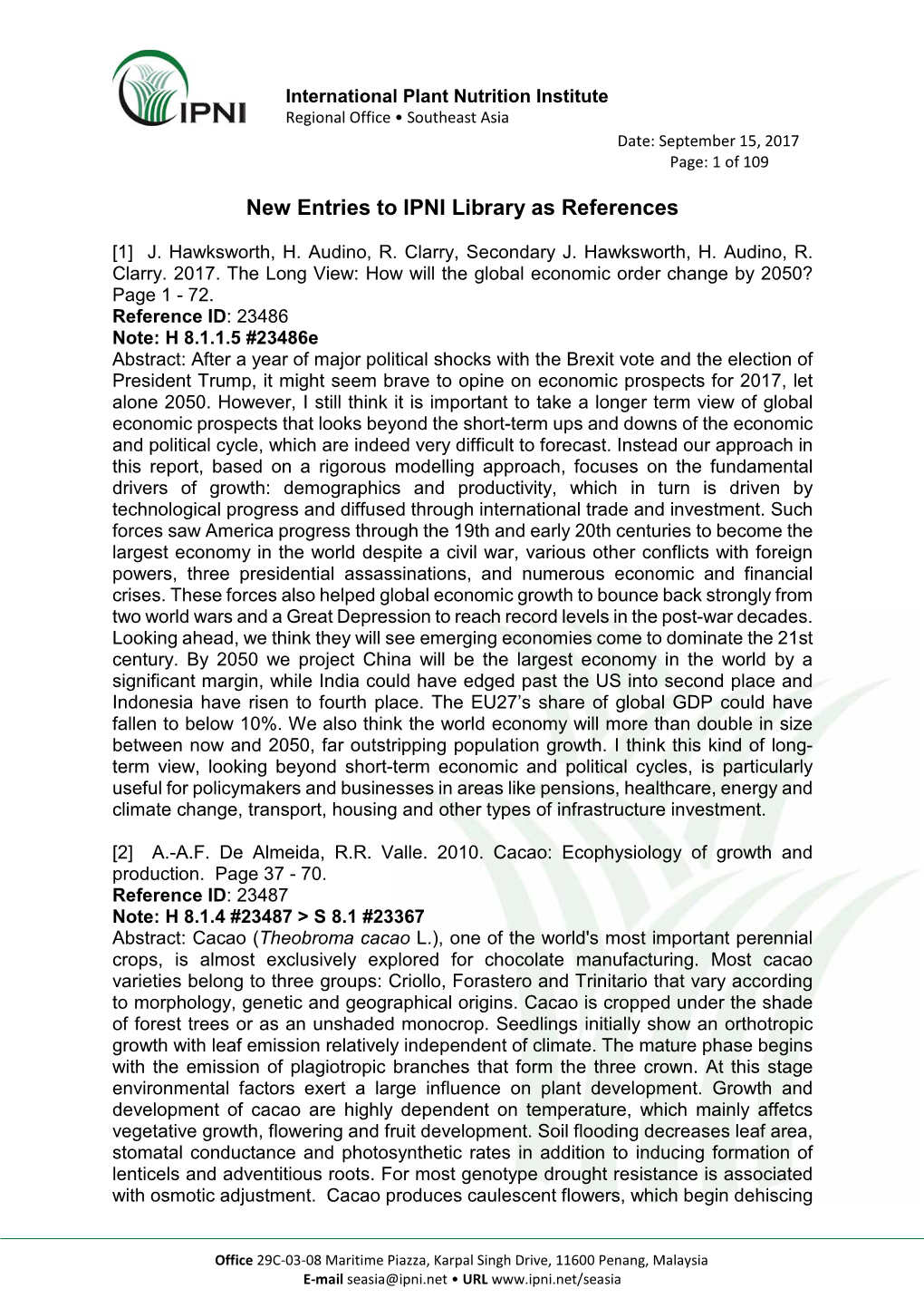 IPNI Library As References