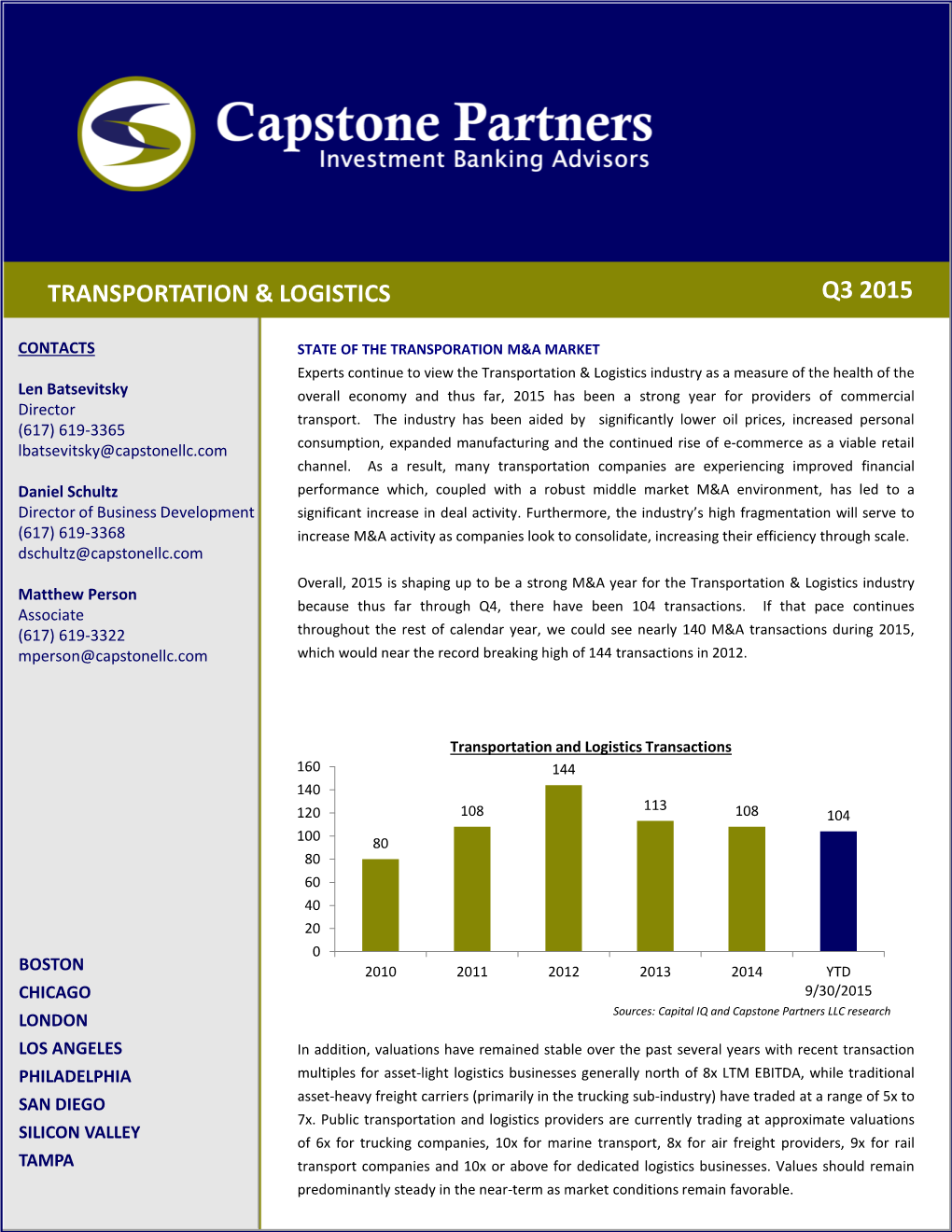 Q3 2015 Transportation & Logistics