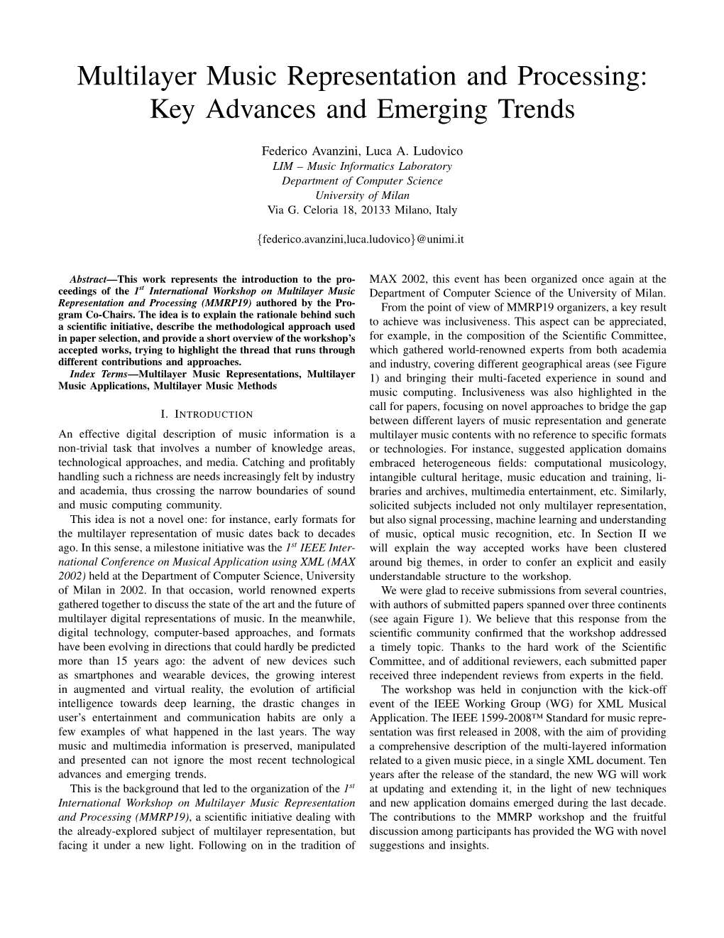 Multilayer Music Representation and Processing: Key Advances and Emerging Trends