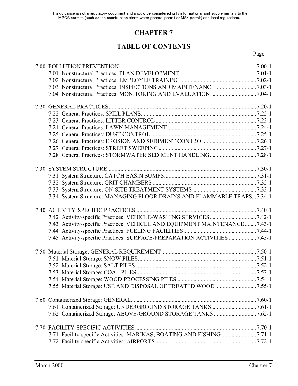 Chapter 7 Pollution Prevention