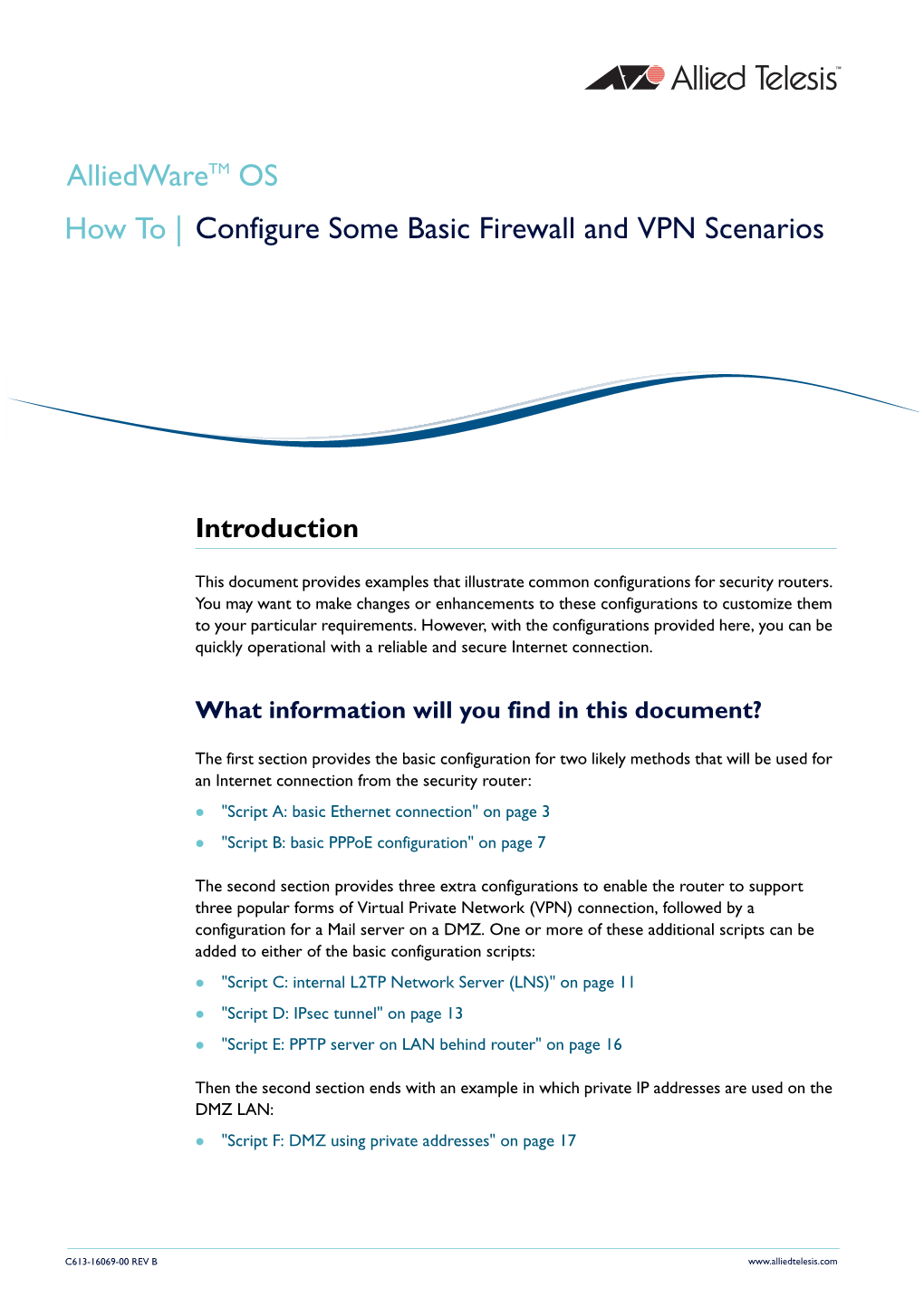 How to Configure Some Basic Firewall and VPN Scenarios