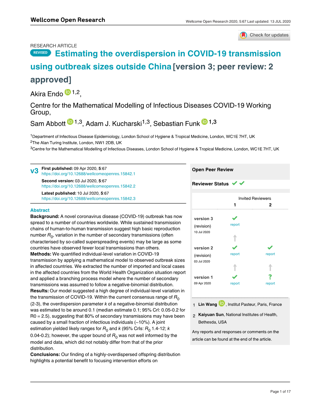 Estimating the Overdispersion in COVID