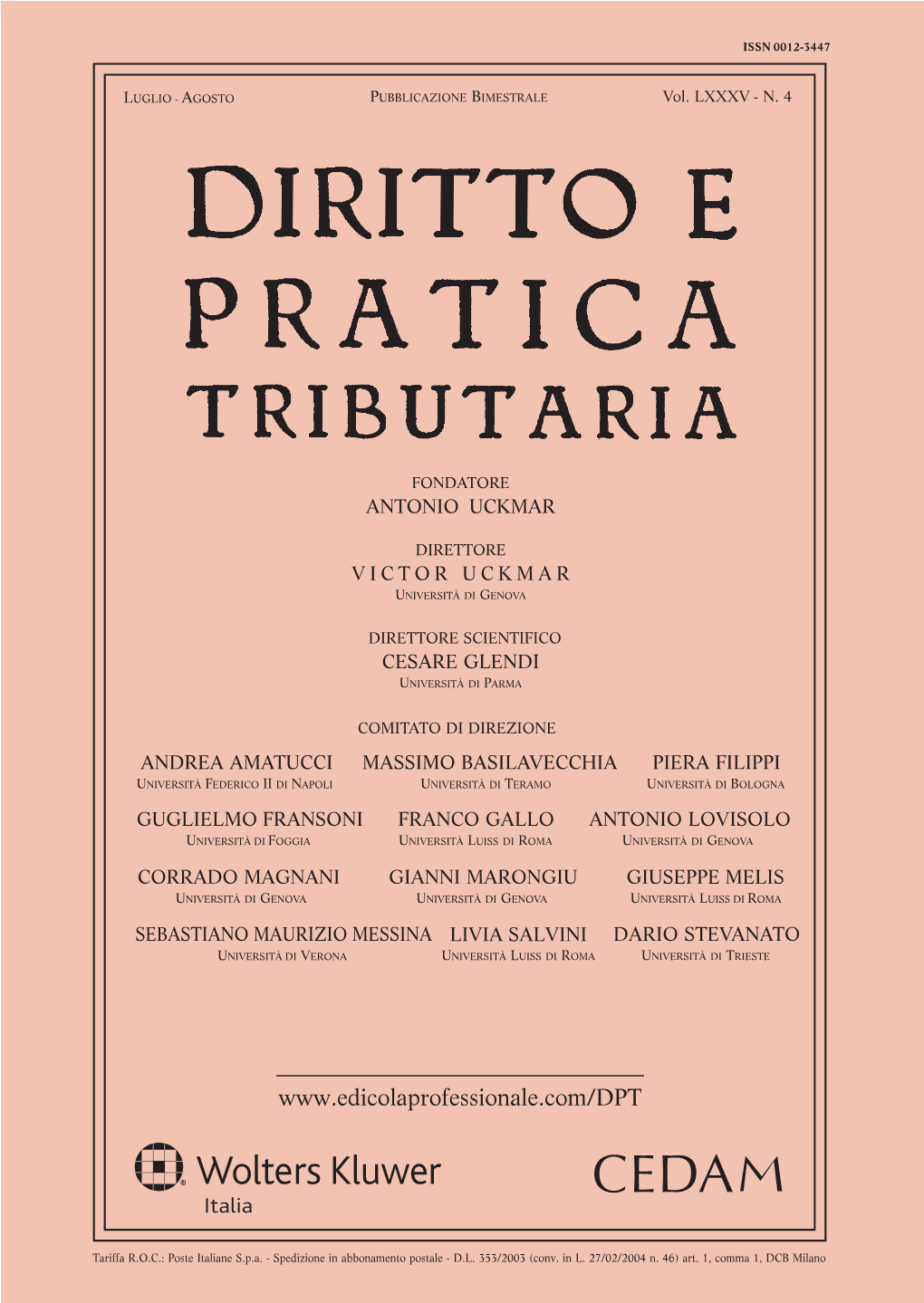 Rivista Di "Diritto E Pratica Tributaria"