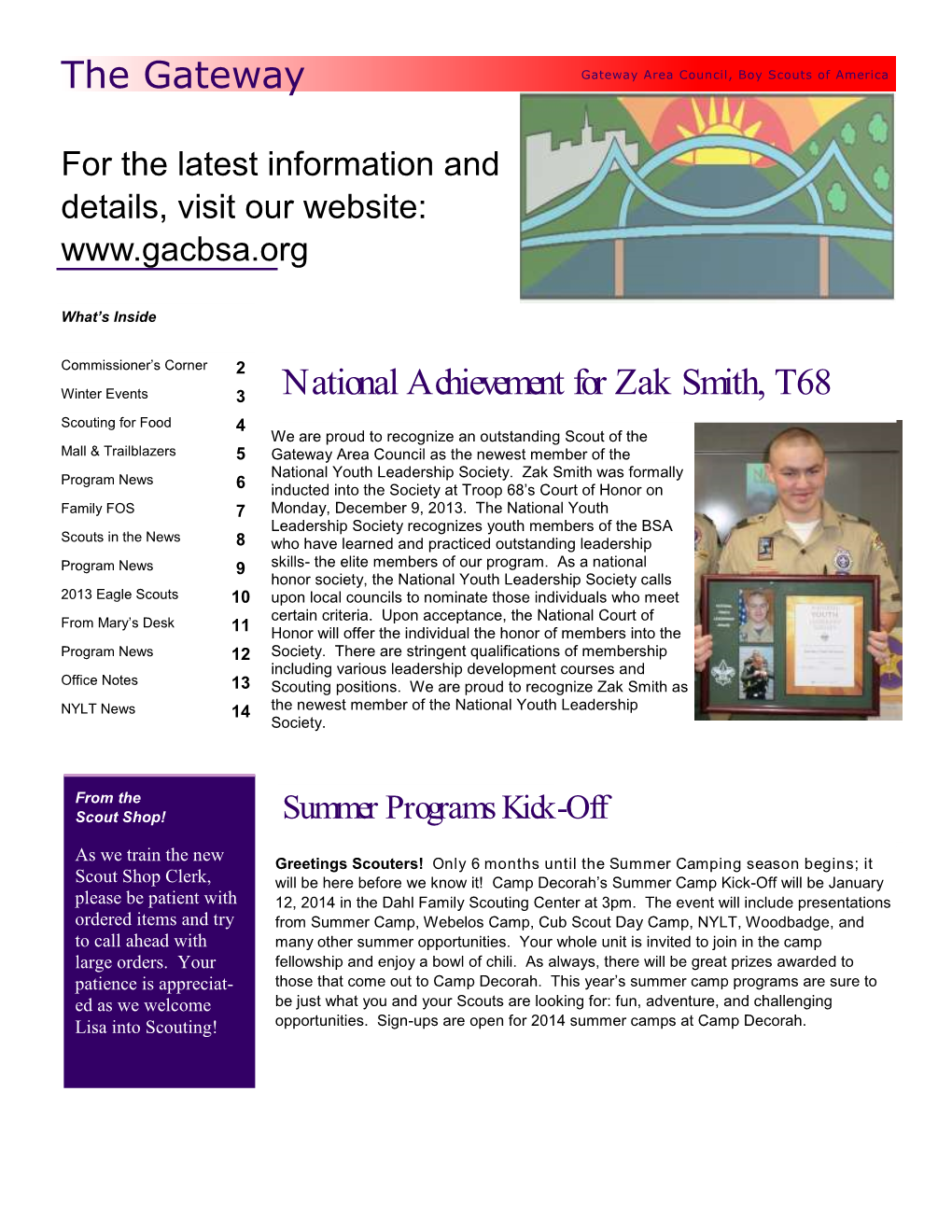 National Achievement for Zak Smith, T68 the Gateway