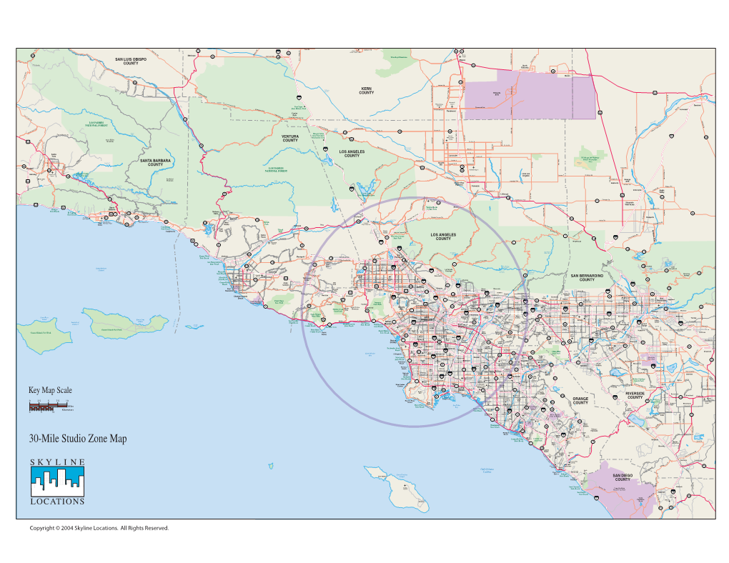 30-Mile Studio Zone Map N S U G Viejo E