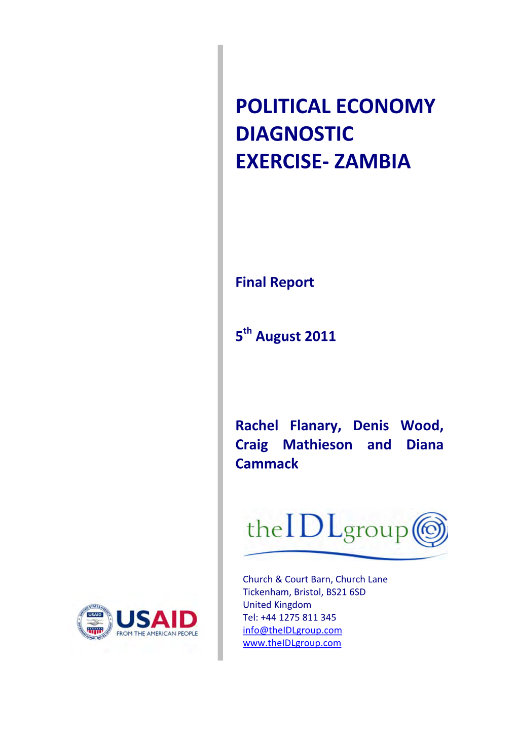 Political Economy Diagnostic Exercise- Zambia