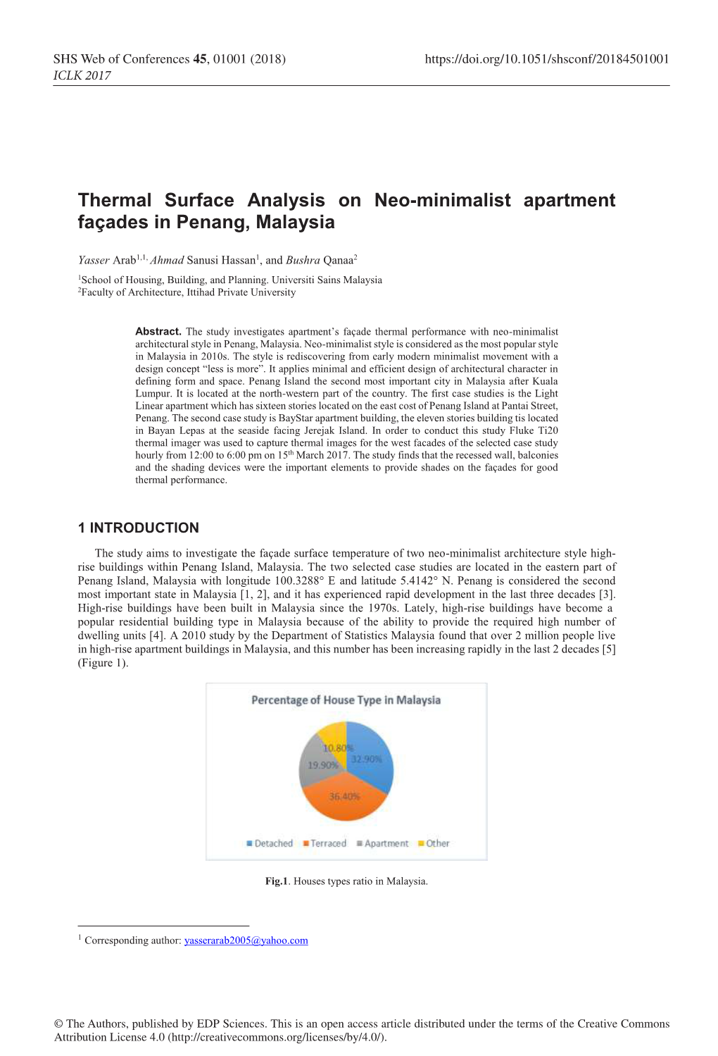 Thermal Surface Analysis on Neo-Minimalist Apartment Façades in Penang, Malaysia