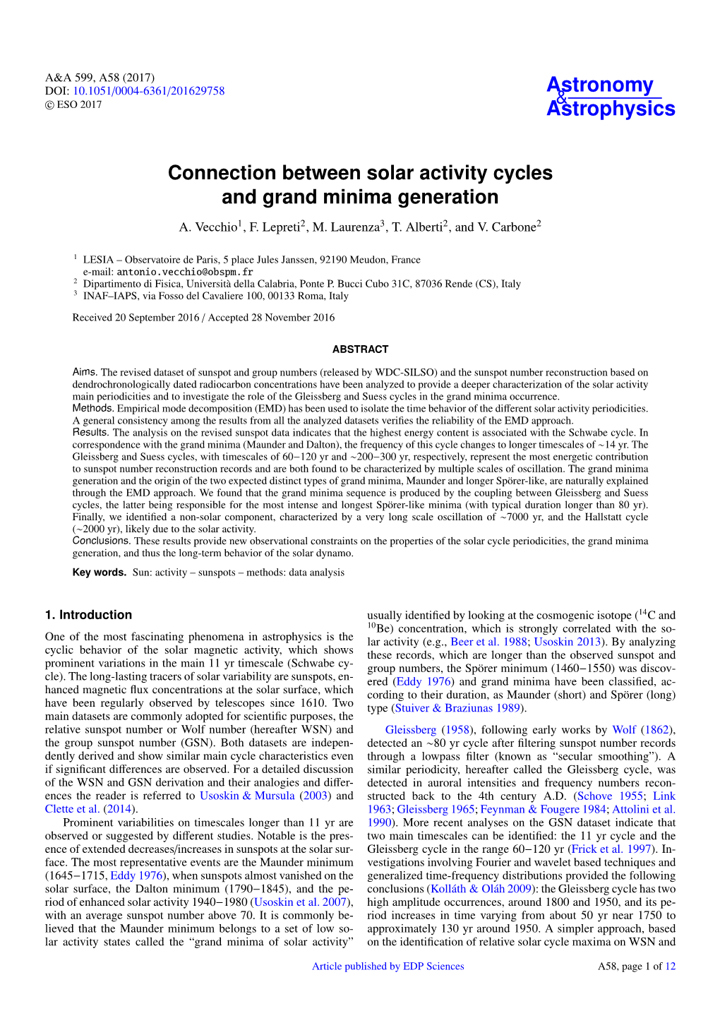 Connection Between Solar Activity Cycles and Grand Minima Generation A