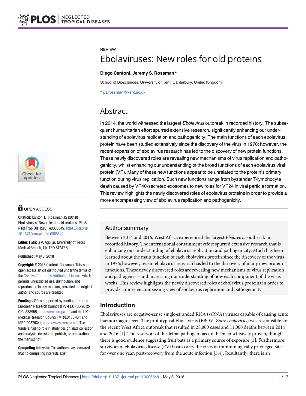 Ebolaviruses: New Roles for Old Proteins