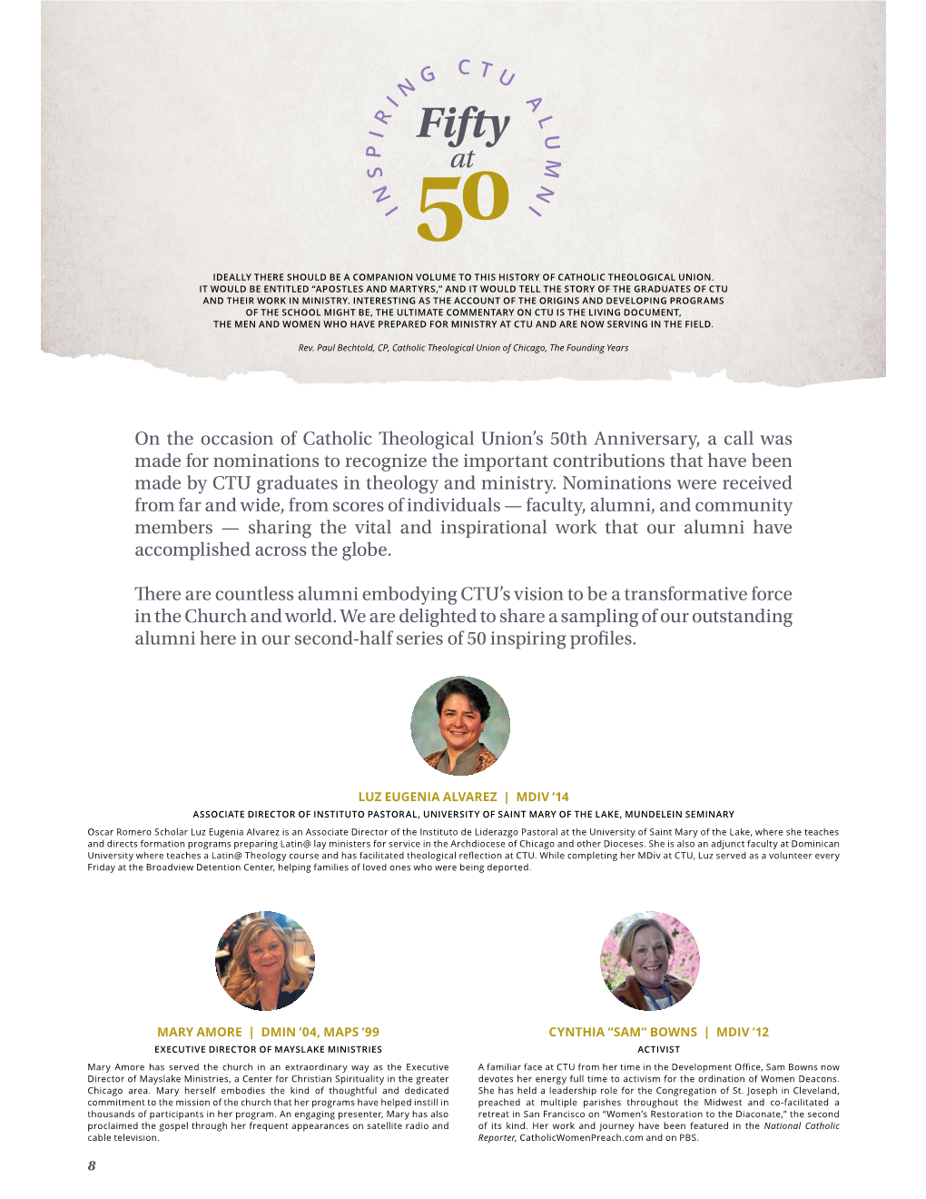 On the Occasion of Catholic Theological Union's 50Th