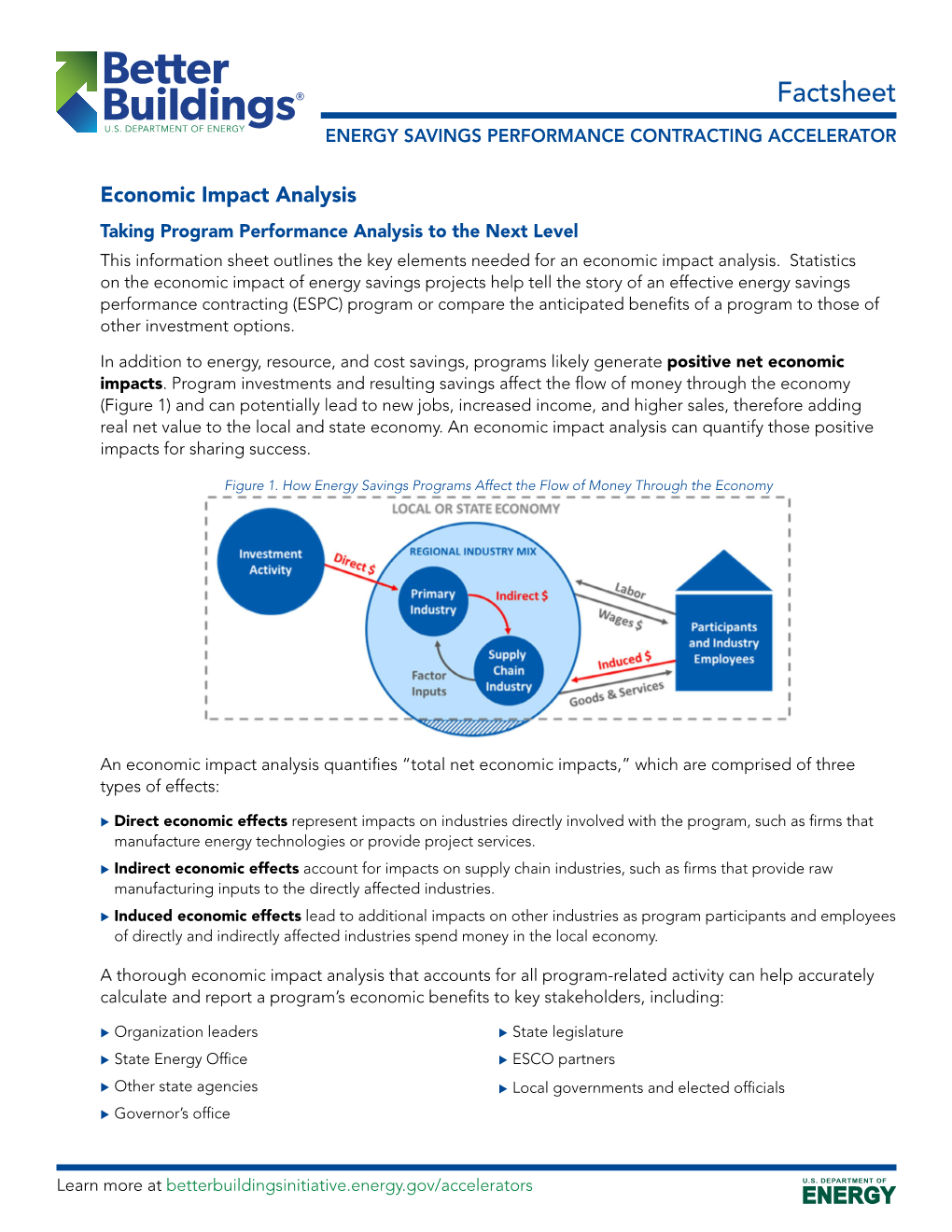 Economic Impact Analysis Taking Program Performance Analysis to the Next Level This Information Sheet Outlines the Key Elements Needed for an Economic Impact Analysis