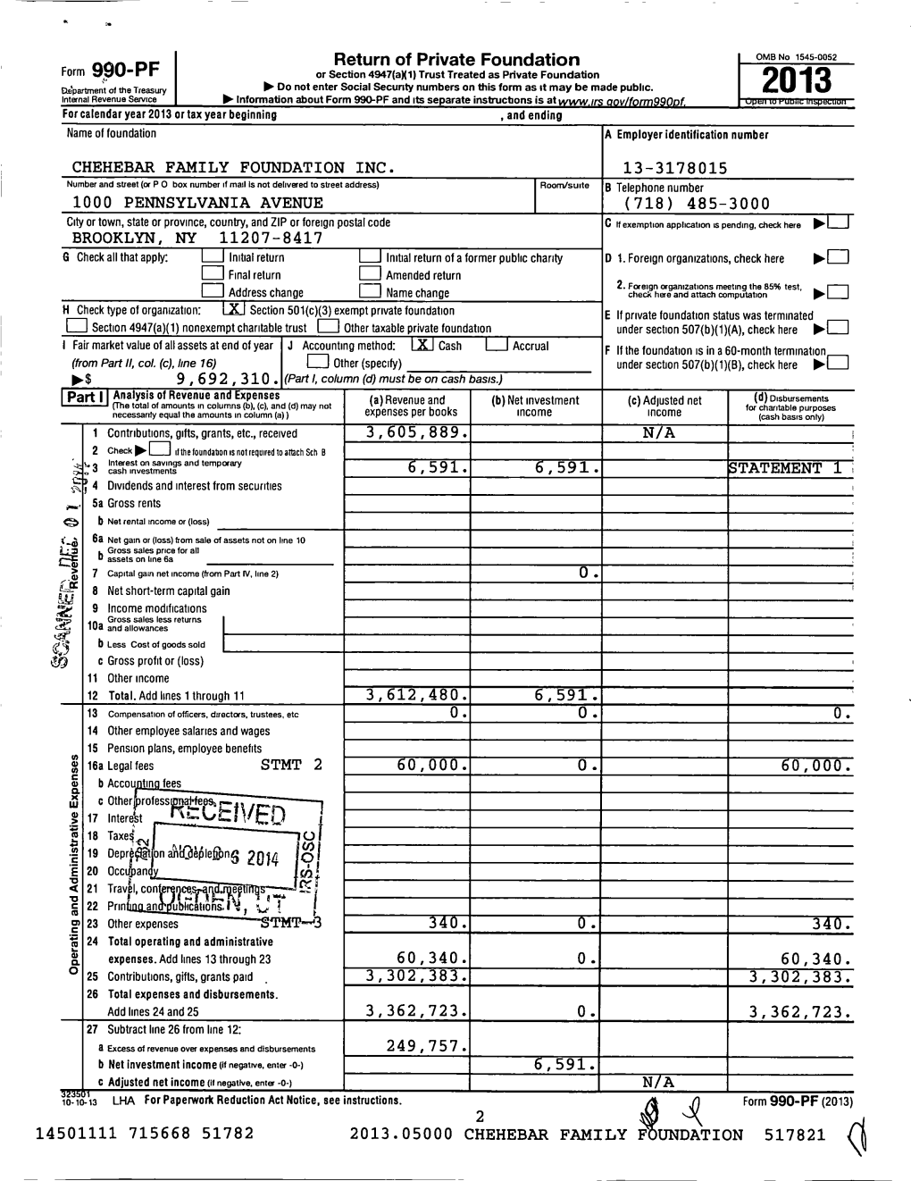 990-PF Return of Private Foundation