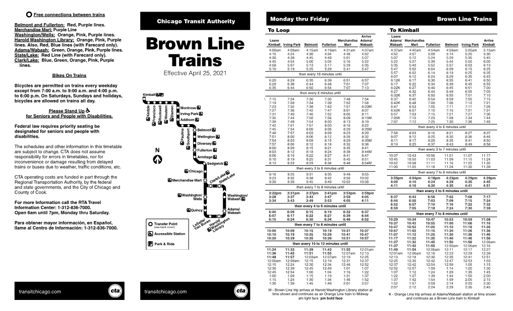 Brown Line Trains Belmont and Fullerton: Red, Purple Lines