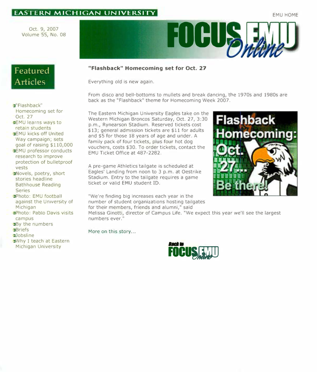 Focus EMU, October 9, 2007