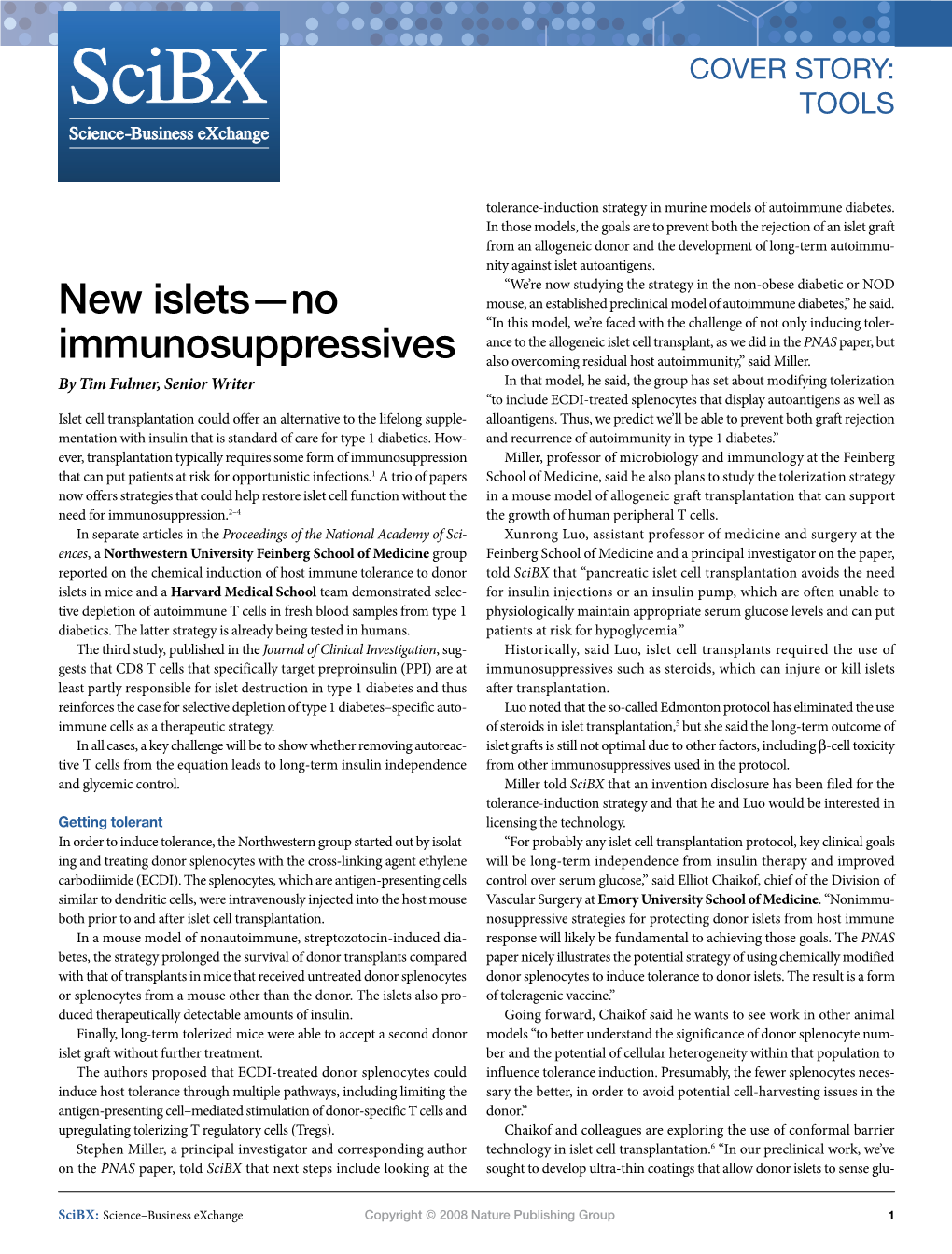 New Islets—No Immunosuppressives