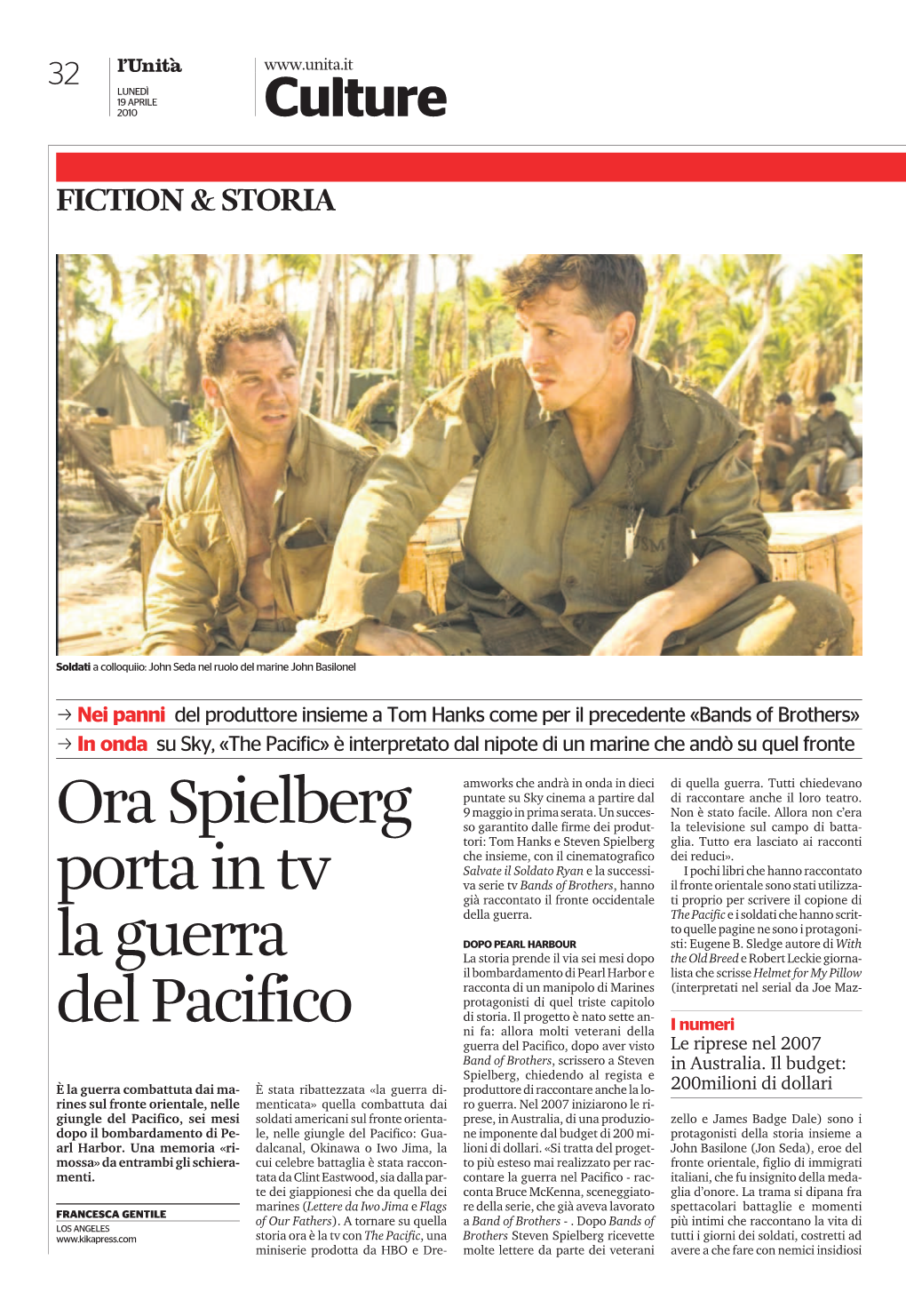 Ora Spielberg Porta in Tv La Guerra Del Pacifico