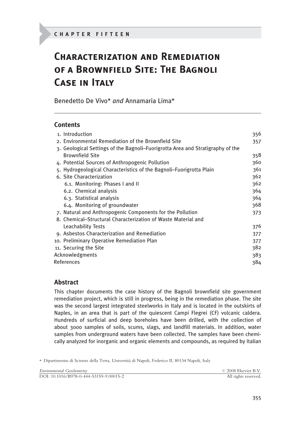 The Bagnoli Case in Italy