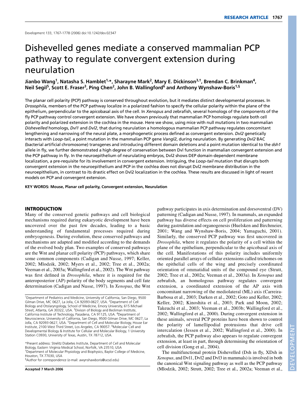 Dishevelled Genes Mediate a Conserved Mammalian PCP