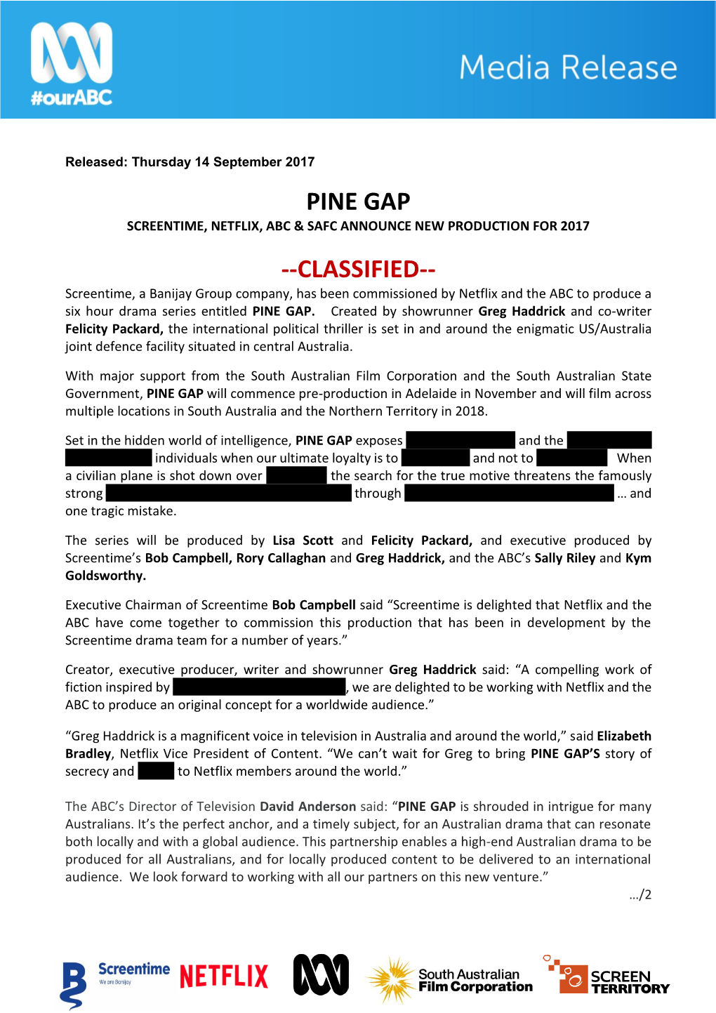 Pine Gap --Classified