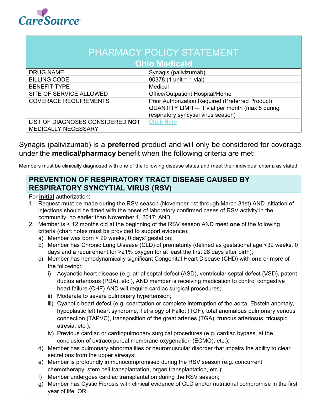 Pharmacy Policy Statement