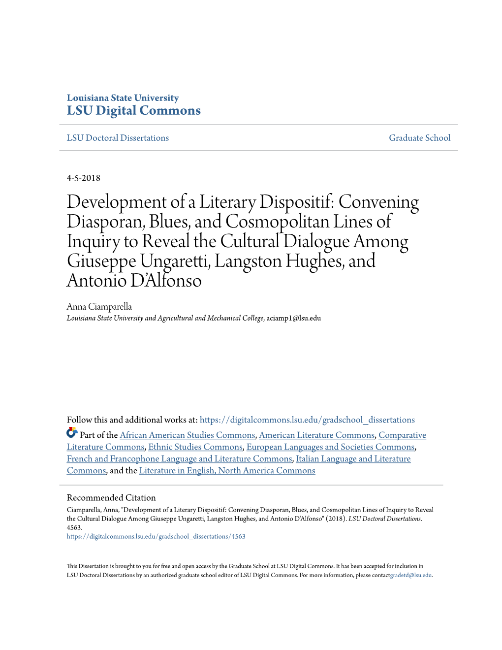 Development of a Literary Dispositif