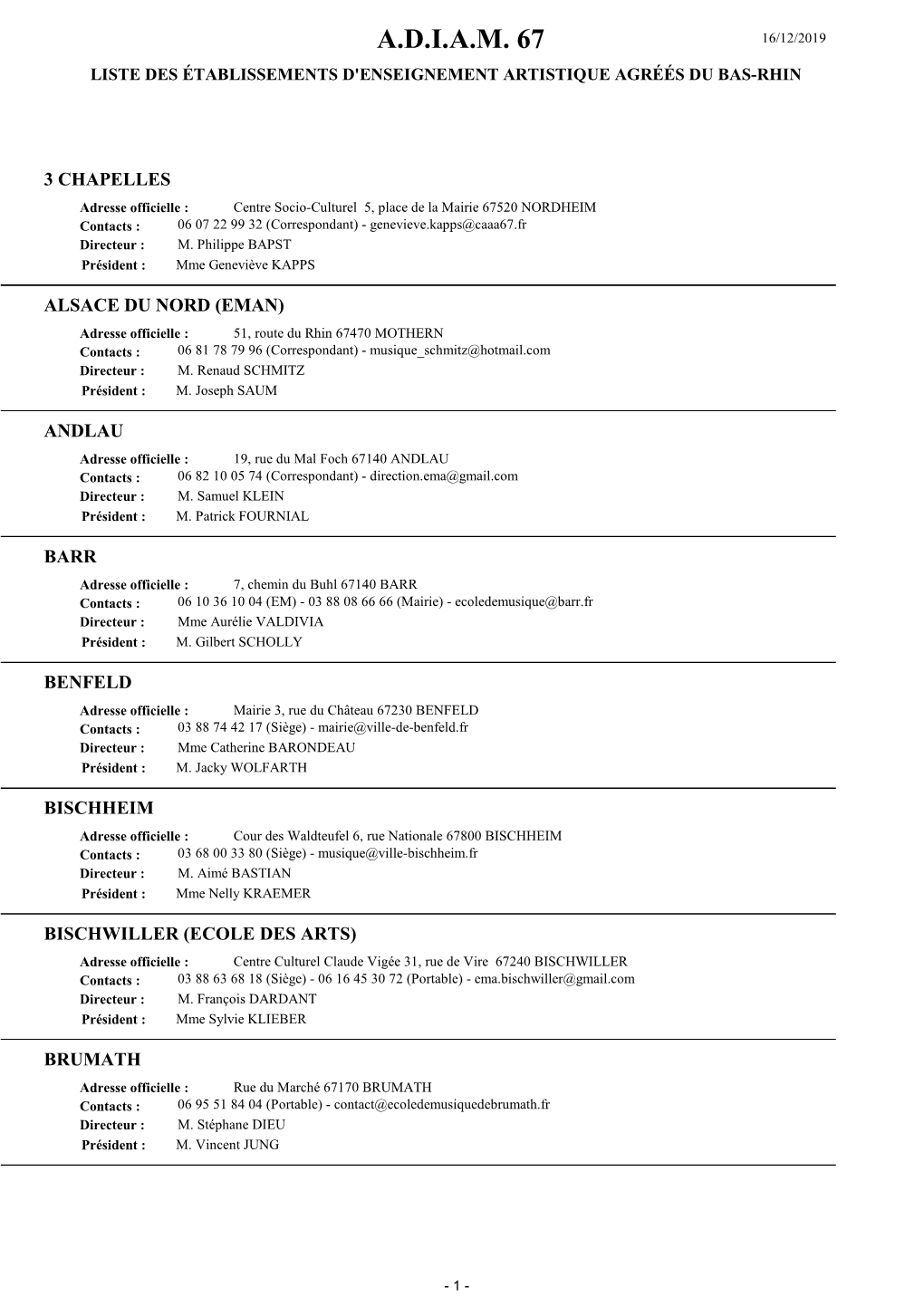 Réseau Des Établissements D'enseignement Artistique Dans Le Bas-Rhin