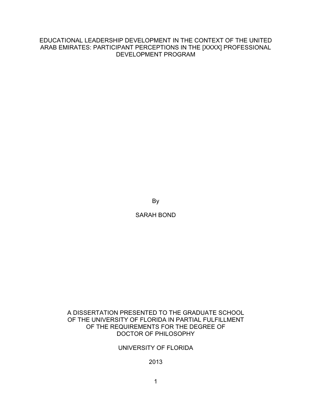 University of Florida Thesis Or Dissertation Formatting