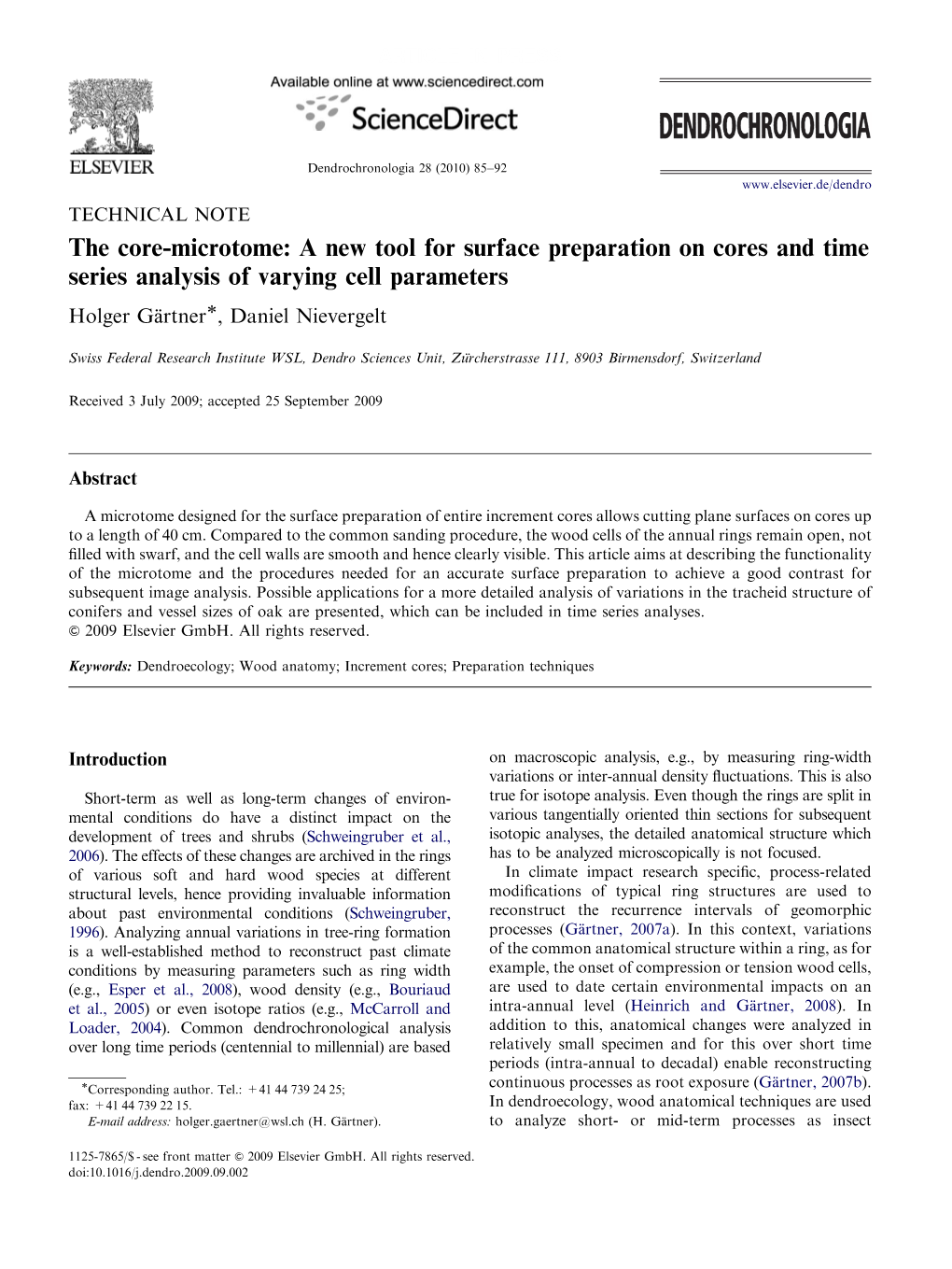 The Core-Microtome a New Tool for Surface Preparation on Cores