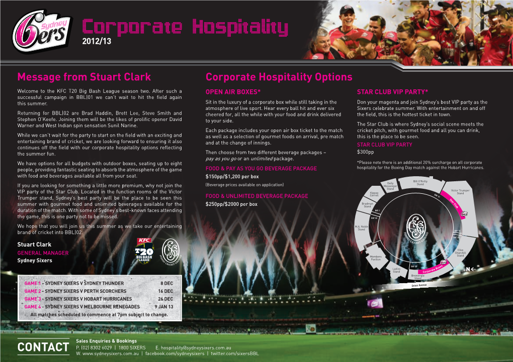 Corporate Hospitality 2012/13