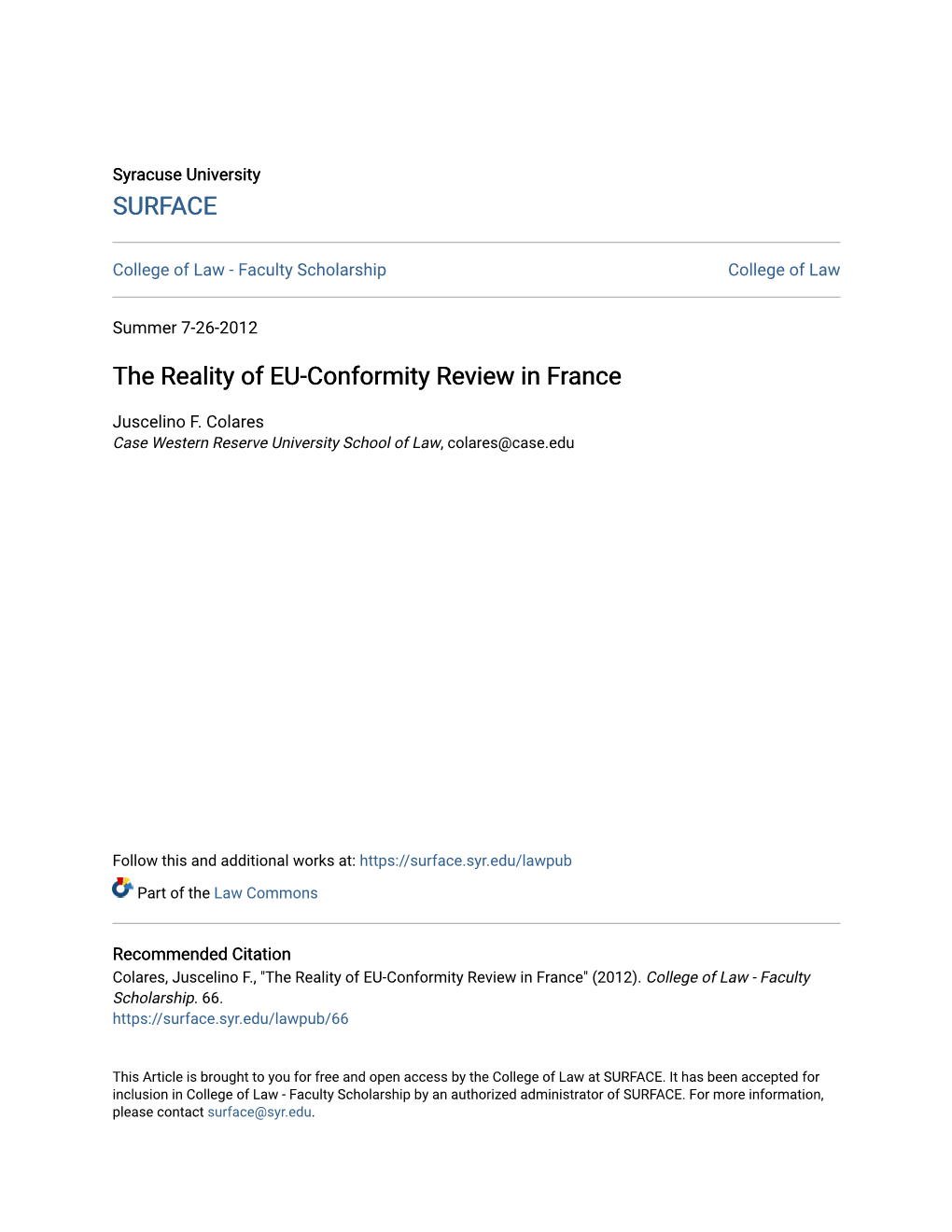 The Reality of EU-Conformity Review in France