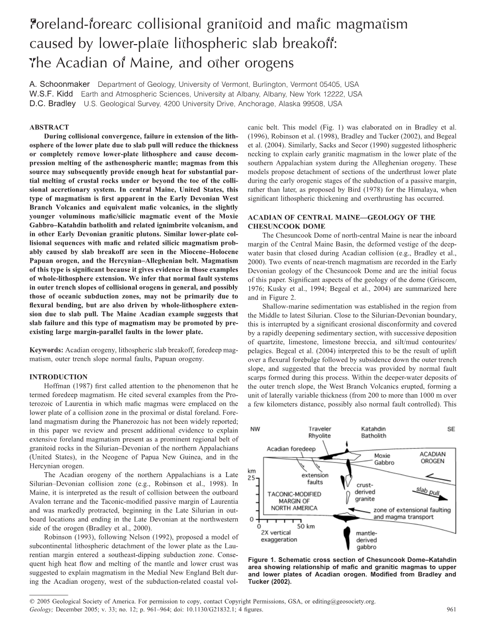 Foreland-Forearc Collisional Granitoid and Mafic Magmatism Caused By