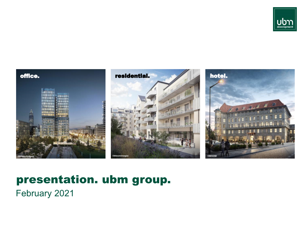 Presentation. Ubm Group. February 2021