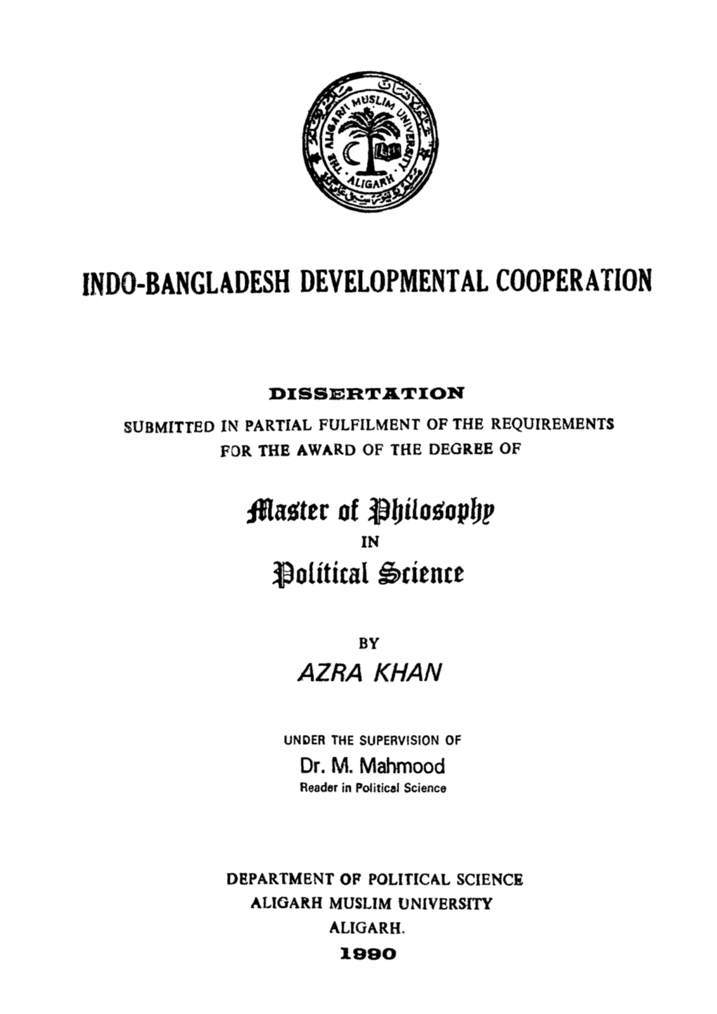 Indo-Bangladesh Developmental Cooperation